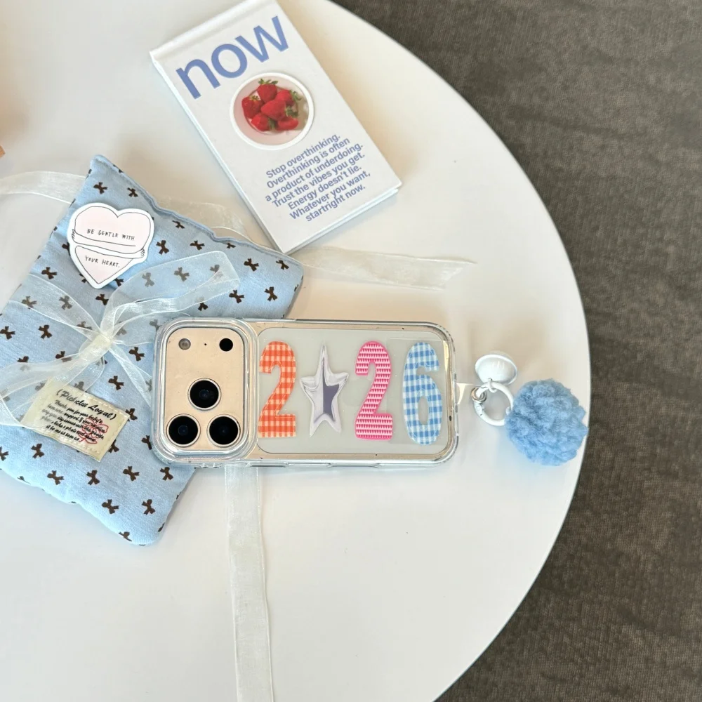 

Creative stripe 2026 transparent phone case for iPhone 16 17 ProMax 14 15 Pro fundas Korean INS new shockproof protective cover