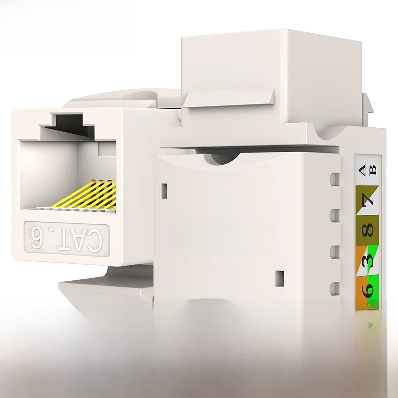 AMPCOM CAT6 Keystone Jack Snap-in RJ45 Punch-Down Cat.6 Keystone Module Adapter | UTP to | Kompatybilny z CAT6 — zdjęcie 2