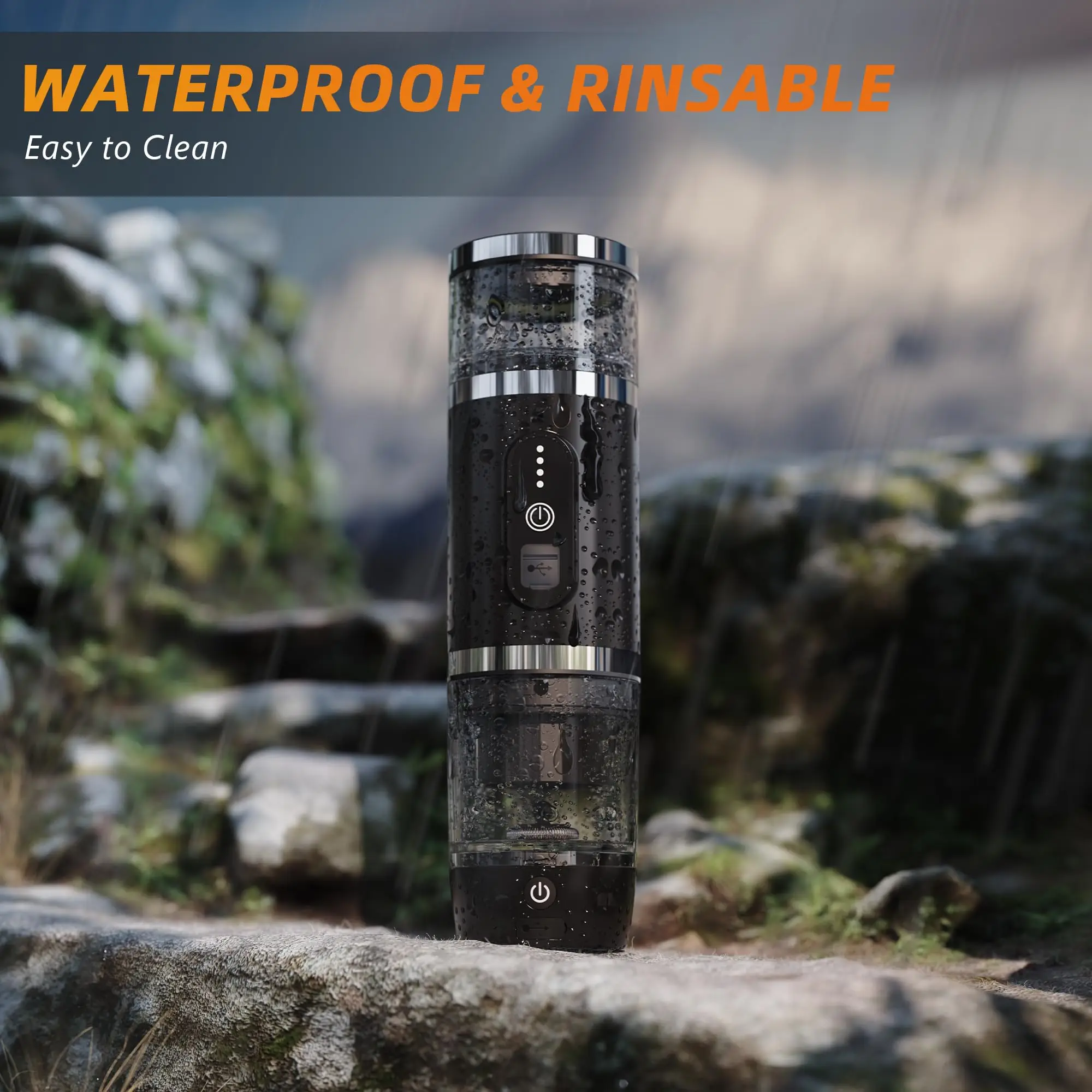 Hobsir Portable Electric Espresso Maker, Travel Coffee Machine for Camping, Car Coffee Maker with Frothing Base, USB-C, 3in1