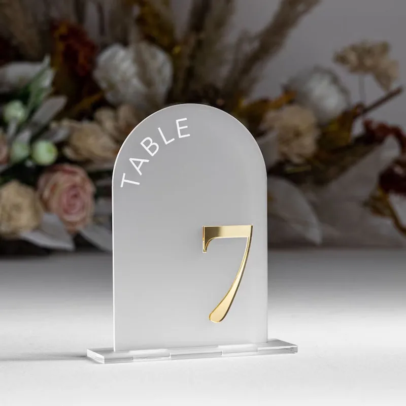 Frosted Acrylic Arch Table Numbers Frosted Acrylic Sign Arch Table Numbers Wedding Table Decor Wedding Signage For Wedding Decor