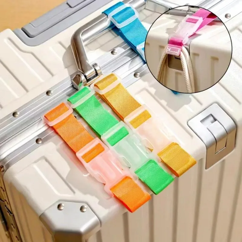 2 Pack Travel Luggage Hook & Strap Set, Durable Suitcase Fixing Belt, 6 Optional Colors Random Delivery