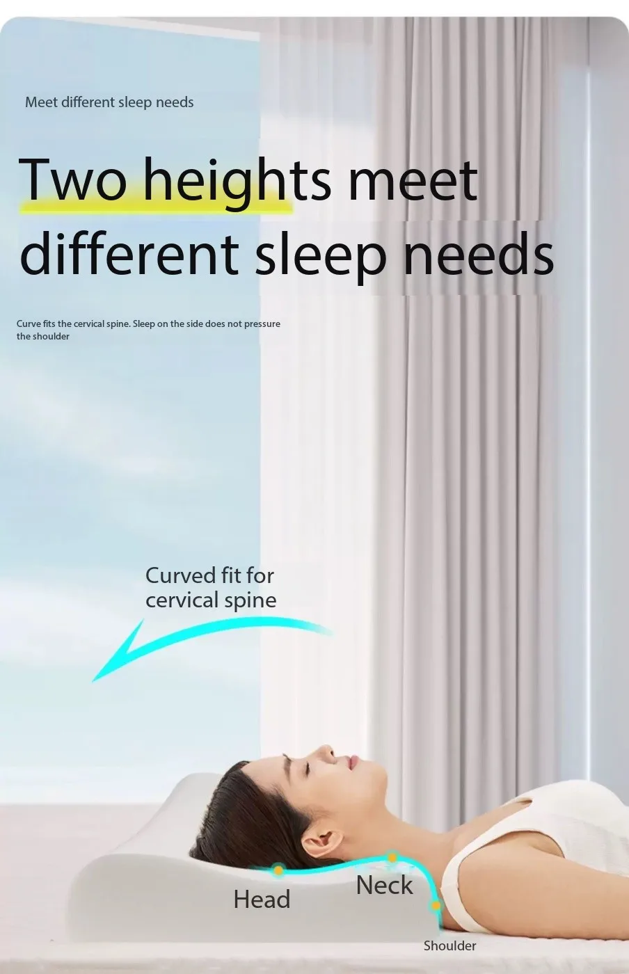 اشتري 1 واحصل على 2 مجانًا (حجم كبير)، وسادة مريحة للرقبة مع وسادة واحدة من إسفنج الذاكرة وأغطية وسائد بديلة بديلة، وسادة سرير لتقويم العظام من إسفنج الذاكرة، مناسبة للنوم الجانبي، وأكياس الظهر المعدة المريحة