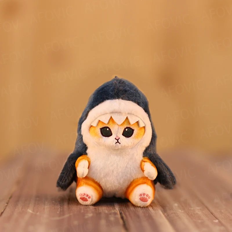 12cm Hot Cute Shark Cat Fried Shrimp Cat Plush Doll Pendant Doll Beautiful Room Car Bag Decoration Pendant Opening Holiday Gift image 5