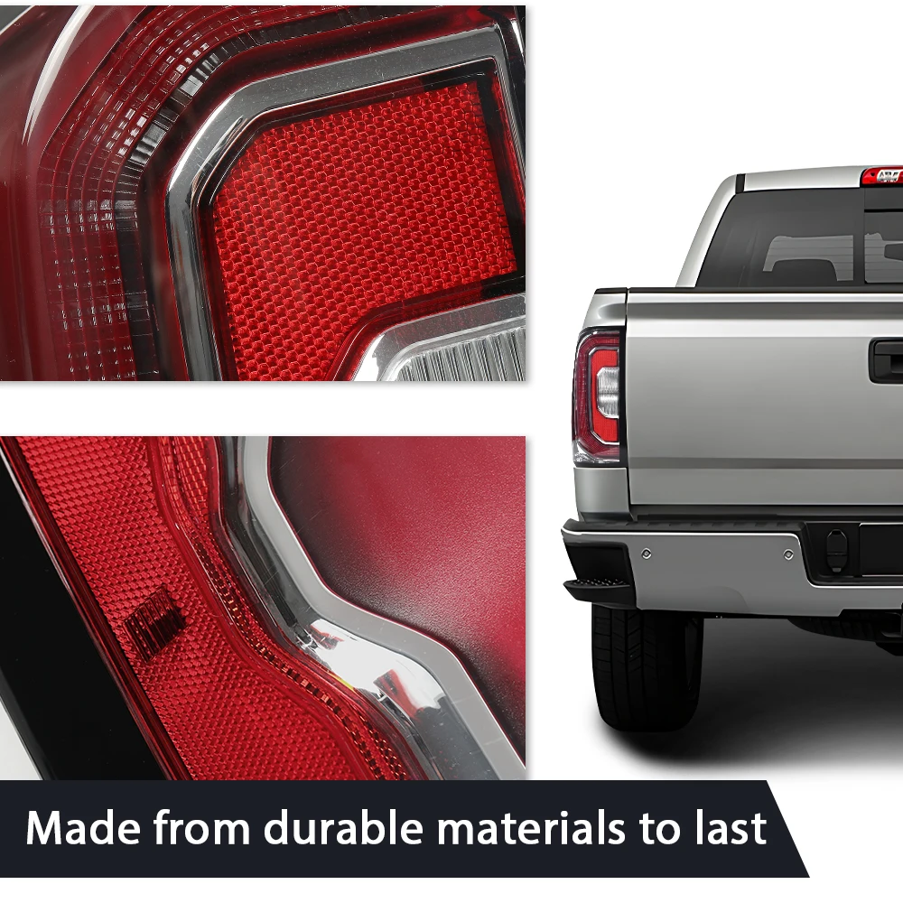 أضواء خلفية Led مع لمبة مجموعة مصابيح الفرامل اليسرى لـ Gmc Sierra 1500 16-18/Gmc Denali 1500 2016-2018/Gmc Sierra 1500 Limited 2019