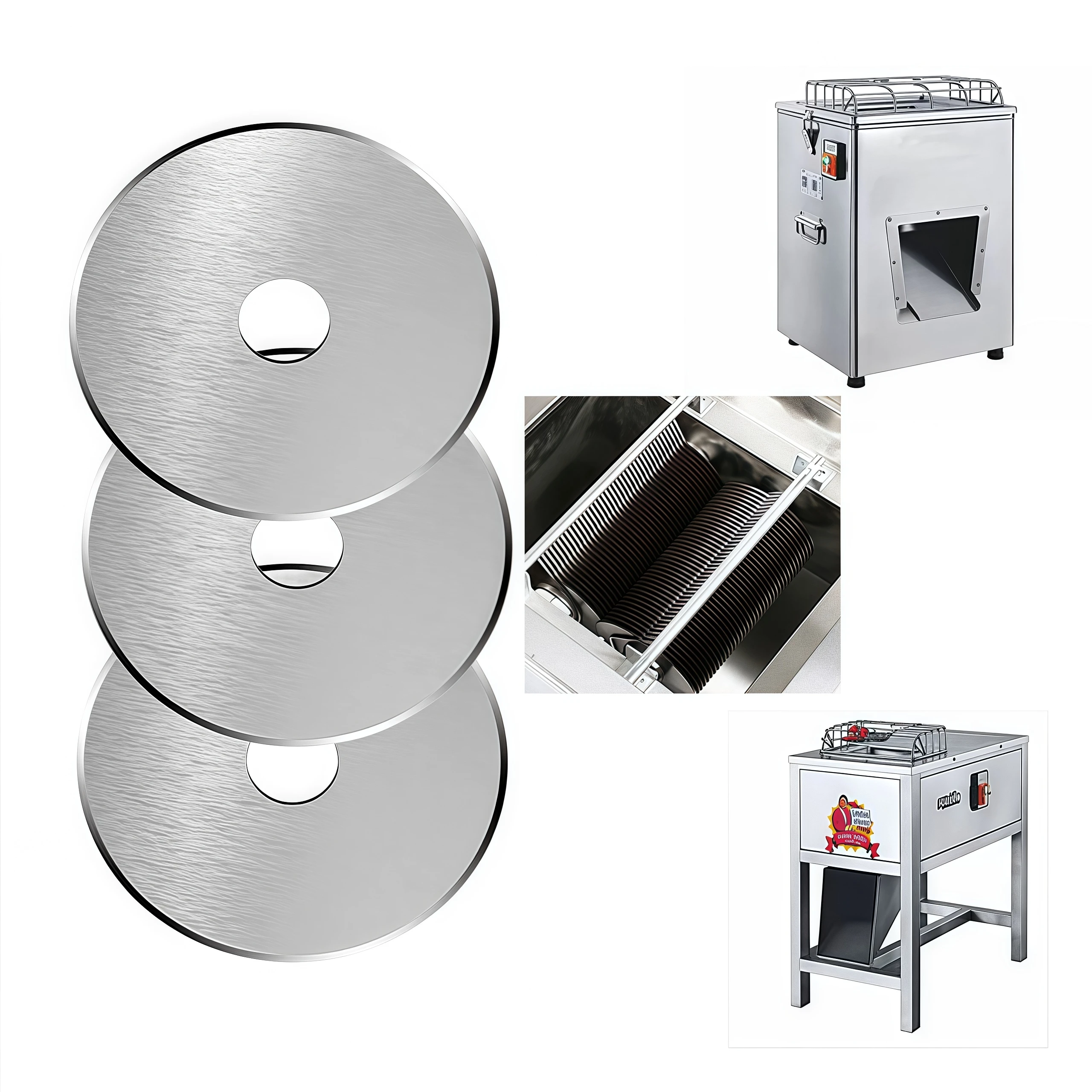 10PCS Industrial Stainless Steel Meat Slicer Blade Circular Cutter Disc Knife for Meat Grinder Industrial Blade