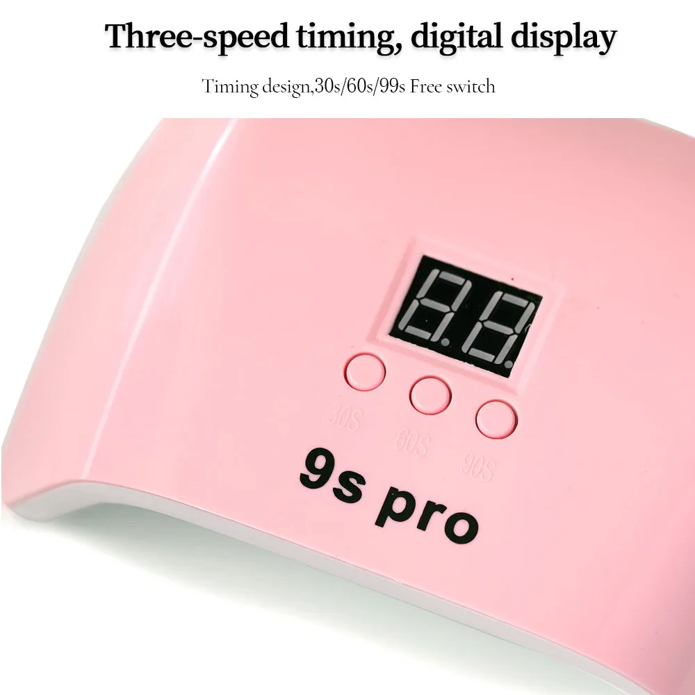 9SPro Trapezoidal Nail Gel Dryer Lamp 24 LED Beads Nail Phototherapy Machine Professional Manicure Tool Integrated USB Equipment