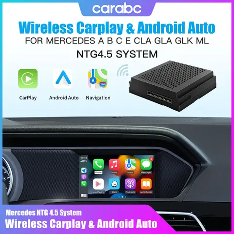 CARABC Wireless CarPlay dla Mercedes Benz Android lusterko samochodowe Link funkcja modele A, B, C, E, CLA, GLA, GLK, ML, NTG4.5