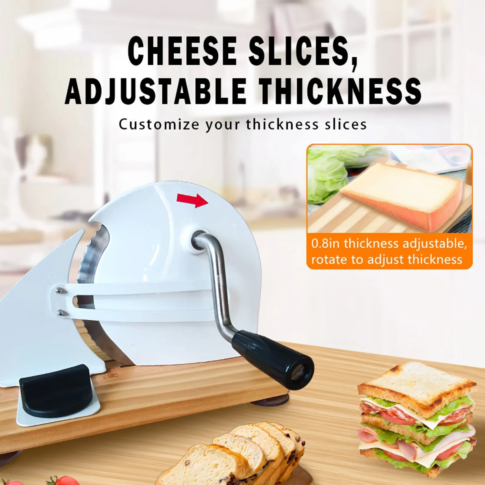 

Bread Slicer Adjustable Thickness Toast Cutting Bread Slicer Toast Evenly Cut Hand-Crank Slicer For Home Bakeries Commercial