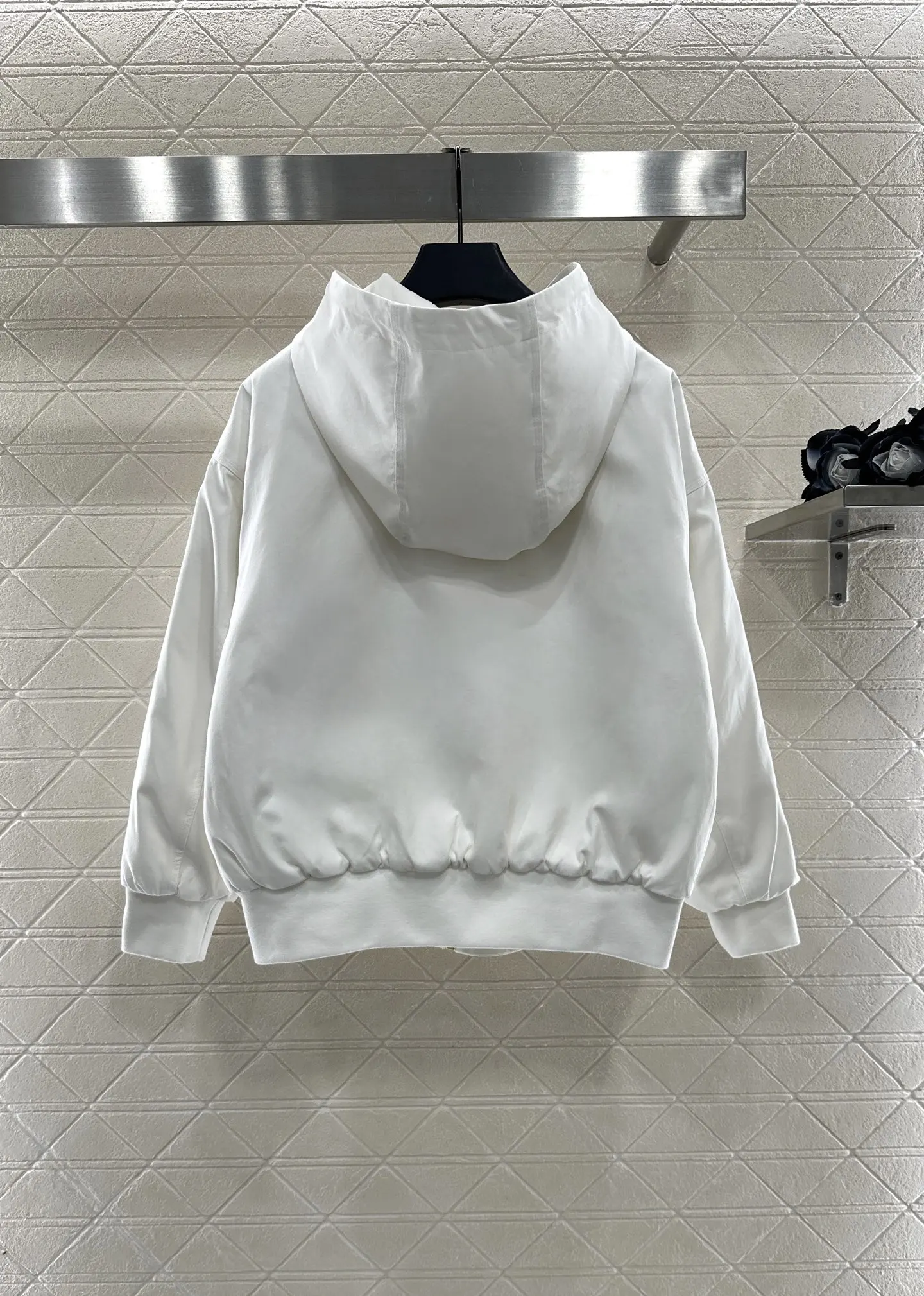 

2025 Autumn New Product Hooded Clip Cotton Drawstring Jacket Twill All Cotton Material Elastic 518