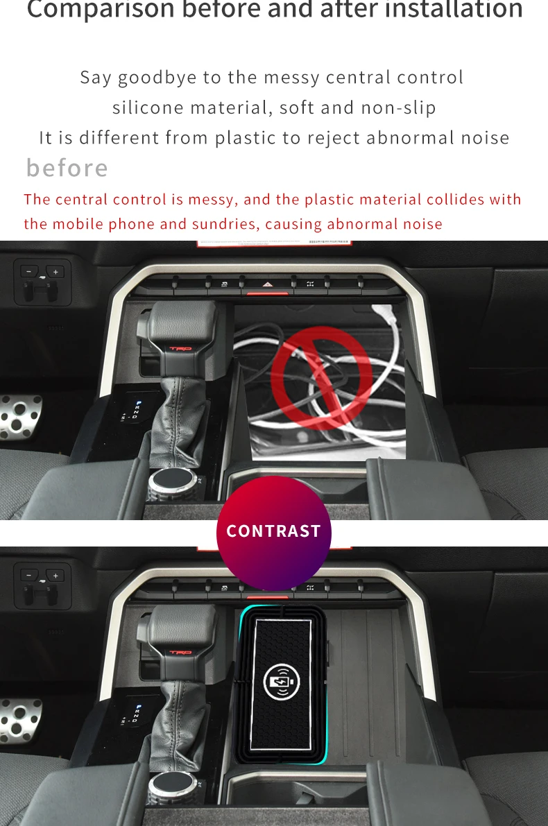 Kabelloses Auto-Ladegerät Silikon-Antirutschmatte für iPhone 18 17 16 15 14 Samsung S24 S23 Xiaomi Auto-Handy-Schnelllade-Induktionsmatte – Detail 5