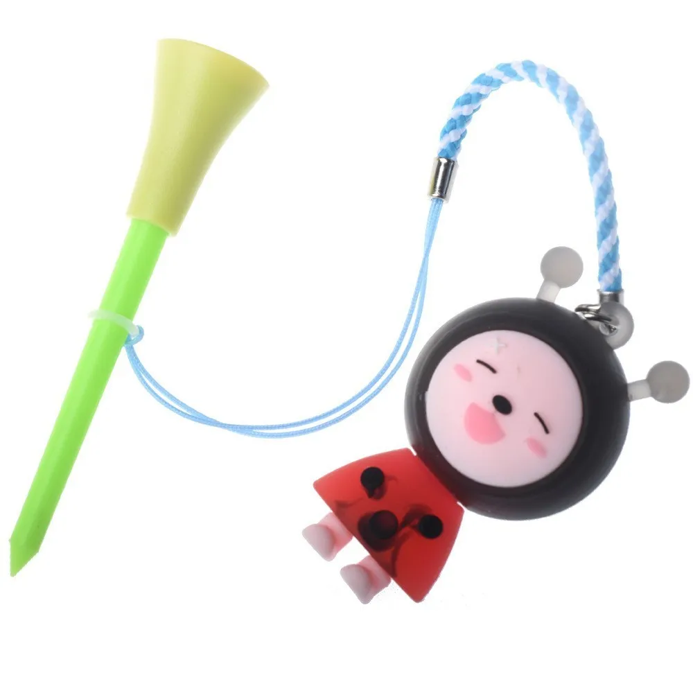 1Pc Golf tee Rubber With flash Tee With Cartoon Pattern Golf Ball Holder With Handmade Rope Prevent Loss Golf Accessories Gift