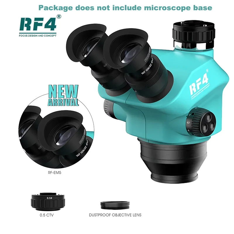 مجهر ستيريو تكبير مستمر ثلاثي العينين ، 22 42 ، مناسبة للهاتف المحمول ، لحام ثنائي الفينيل متعدد الفينيل ، أداة ، RF4 7-50x ، WF10X