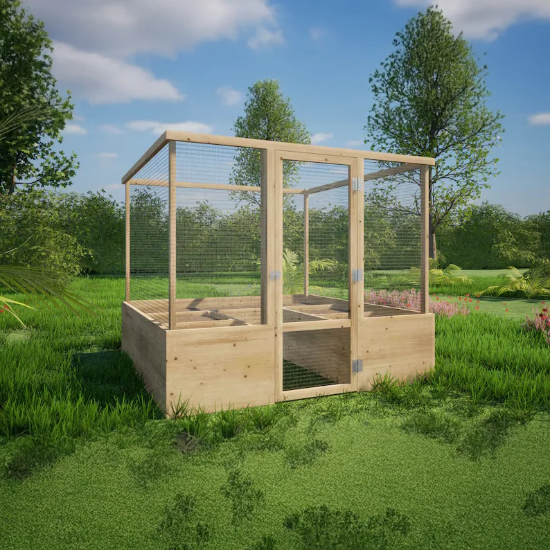 

Raised Garden Bed with Deer Fence Plans (8' x 8') | DIY Walk-In Garden Bed with Fence for Wildlife Protection