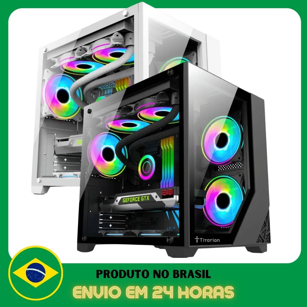 Gabinete Pc Gamer Aquário Vidro Temperado Com Filtro Poeira Titorion Gabinete Pc Gamer Aquário Vidro Temperado Com Filtro Poeira Titorion