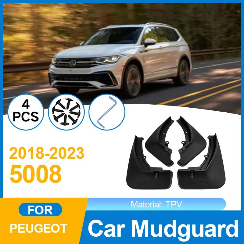 

for Peugeot 5008 P87 GT MK2 2018 2019 2020 2021 2022 Mud Flaps Mudguards Anti-splash Fender Grade Front Rear Wheels Accessories