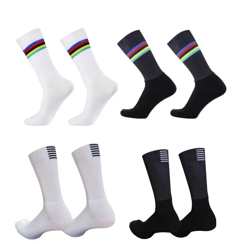 AliExpress Cycling New Aero Pro Team Socks Anti Slip Silicone Road Bike Socks Men Sport Calcetines Ciclismo