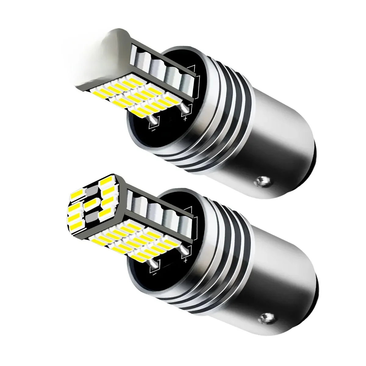 2PCS Super Helle 1156 BA15S 1157 BAY15D 4014 45SMD LED Reverse Stop Bremse Hinten Lichter Lampen 6000K Weiß canbus Kein Fehler für Auto