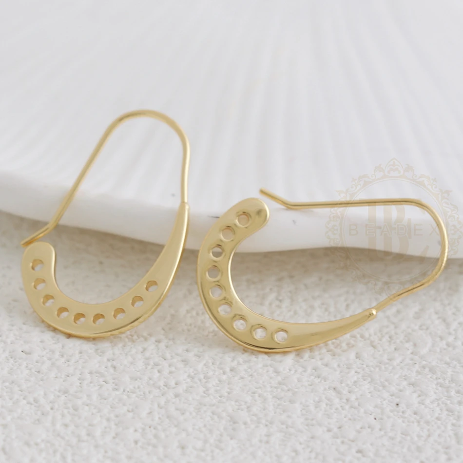 DIY Supply-2 قطعة من مكونات القرط المصنوعة من النحاس الصلب - غير منتظمة 32.9 × 21.5 مم (4921C-8)