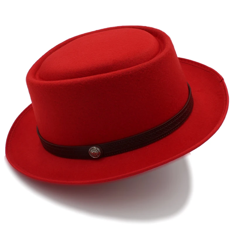 Vintage Porkpie-Hüte für Herren, einfarbige schwarze Fedora-Hüte, schlichte Porkpie-Hüte, Herrenmode, Sombrero Hombre, Chapeu Masculino, Show – Detail 6