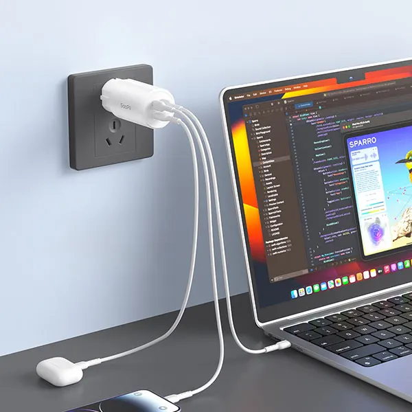 Soopii شاحن سريع أرضي ، GaN PD ، PPS45W ، 65W ، 3U15T