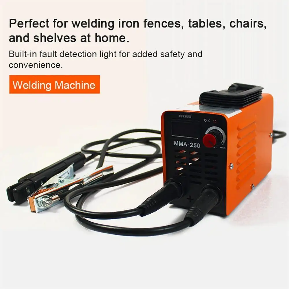 MMA-250 Portable Welding Machine Inverter Arc Electric Welder Current Adjustable Compact Welding Machine With Tools Storage Box