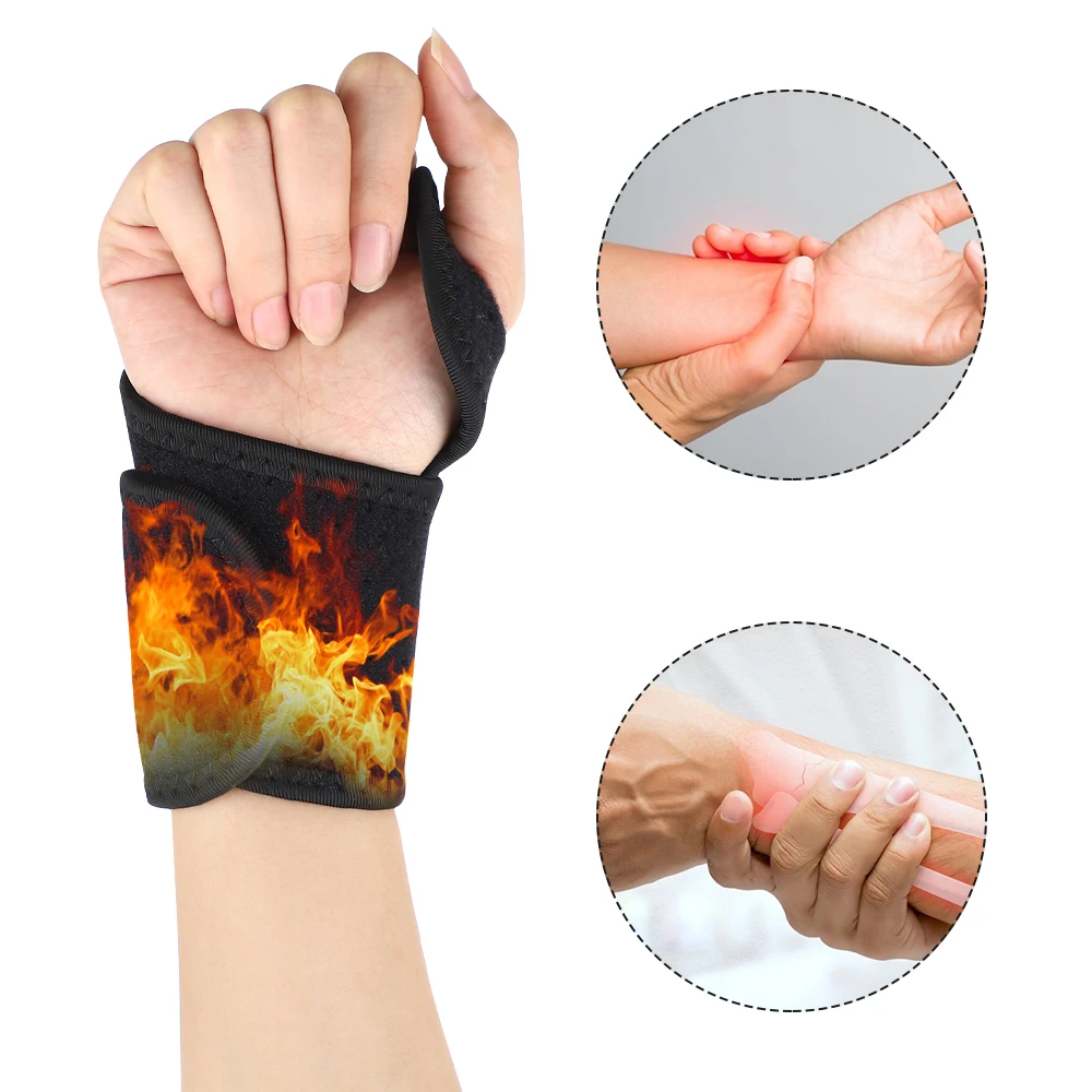 Self-heating Magnet Wrist Support Braces Guard Protector Pad Men Winter Keep Warm Band Sports Protective Gear Bracers Dropship