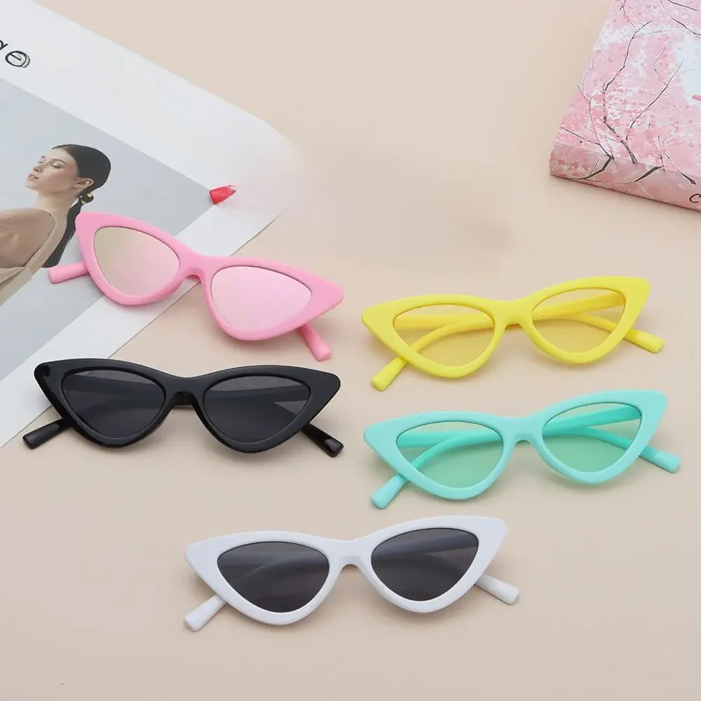 Vintage New Cat Eye Kids Sunglasses Boys Girls Small Triangle Frame Gift Sun Glasses Children Baby Oculos De Sol Infantil UV400 — zdjęcie 2
