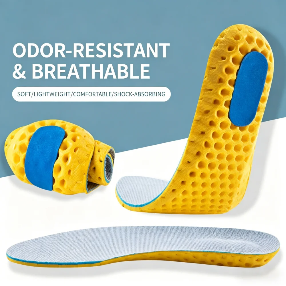 Memory Foam Insoles For Shoes Sole Mesh Deodorant Breathable Cushion Running Insoles For Feet Man Women Orthopedic Insoles