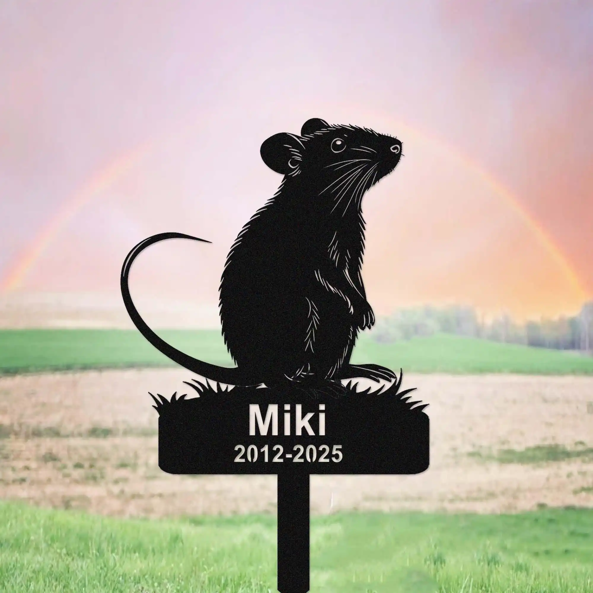 

Custom Rat Memorial Stake Sign,Pet Mouse Grave Marker,Personalized Rat Name Garden Stake Decor,Gerbil Remembrance Stake,Rat Pet