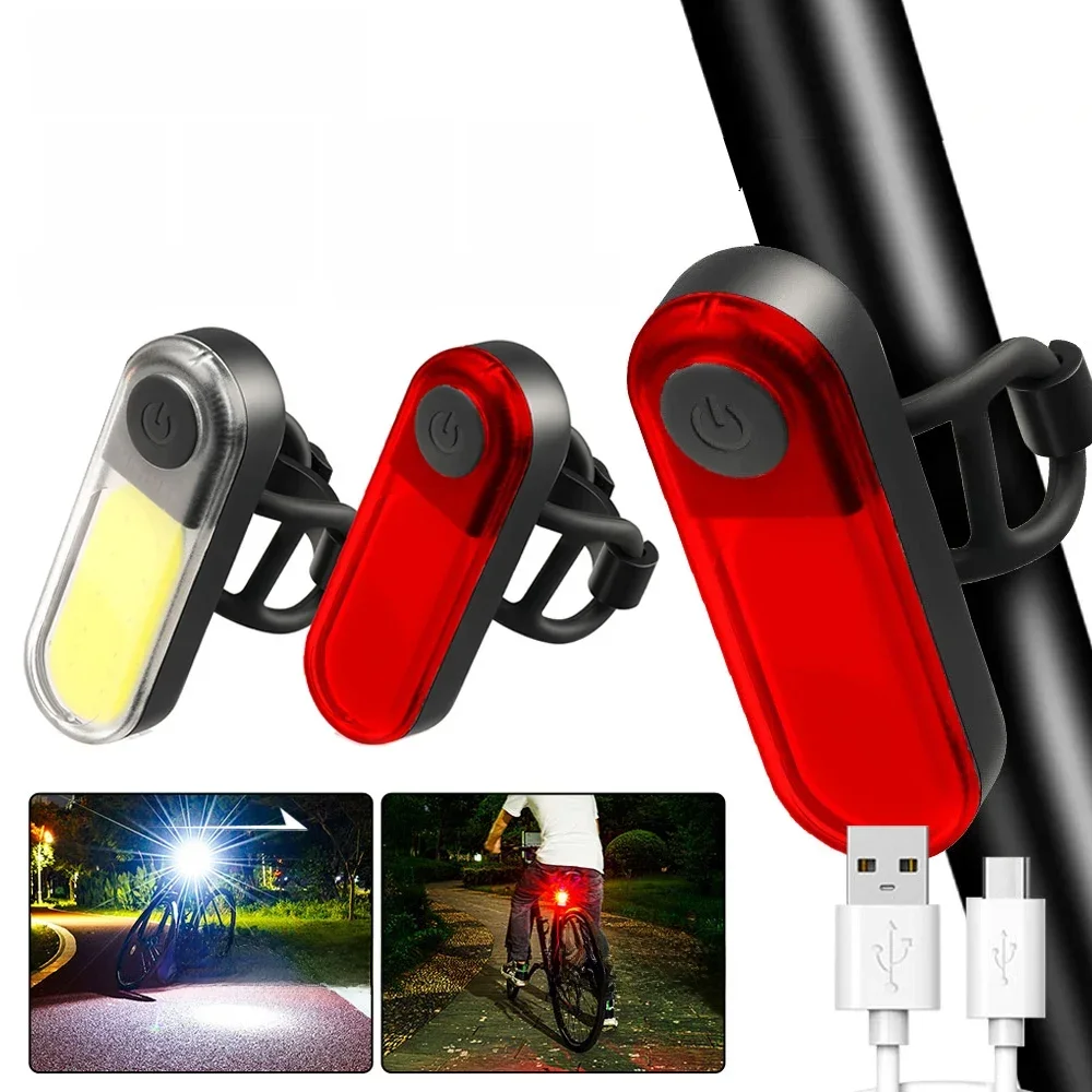 AliExpress Bike Taillight White+Red Light Waterproof Riding Rear Light Led Type-C Usb Rechargeable Mountain