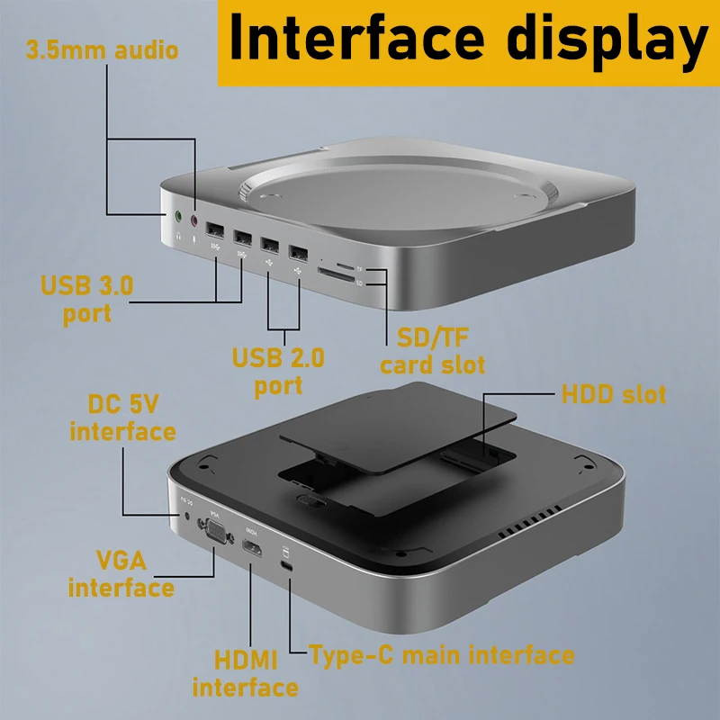 Imagem -03 - Hub Ssd Usb c Dock hd Vga Disco Rígido Docking Station com Caixa Hdd Acessórios para Laptop para Apple Mac Mini Macbook Pro Air 12 em