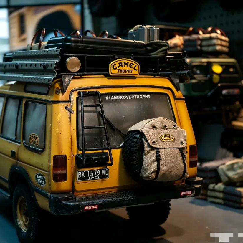 1/10 RC Crawler Spare Tire Bag Canvas Vintage Mood Part, Camel Trophy Discovery RC4WD Scale Accessory
