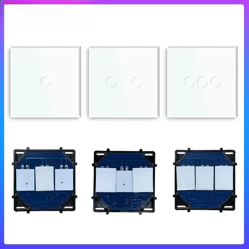 Panel Bingoelec do włącznika światła, szkło do podstawy przełącznika dotykowego naściennego DIY część z perłowym szkłem kryształowym 86mm 157mm pojedynczy panel — zdjęcie 2