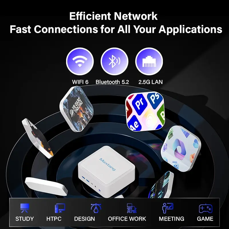 Ryzen 8845HS Mini PC da gioco 16GB 32GB 1TB Dual Channel DDR5 AMD Mini PC Desktop Computer Gamer