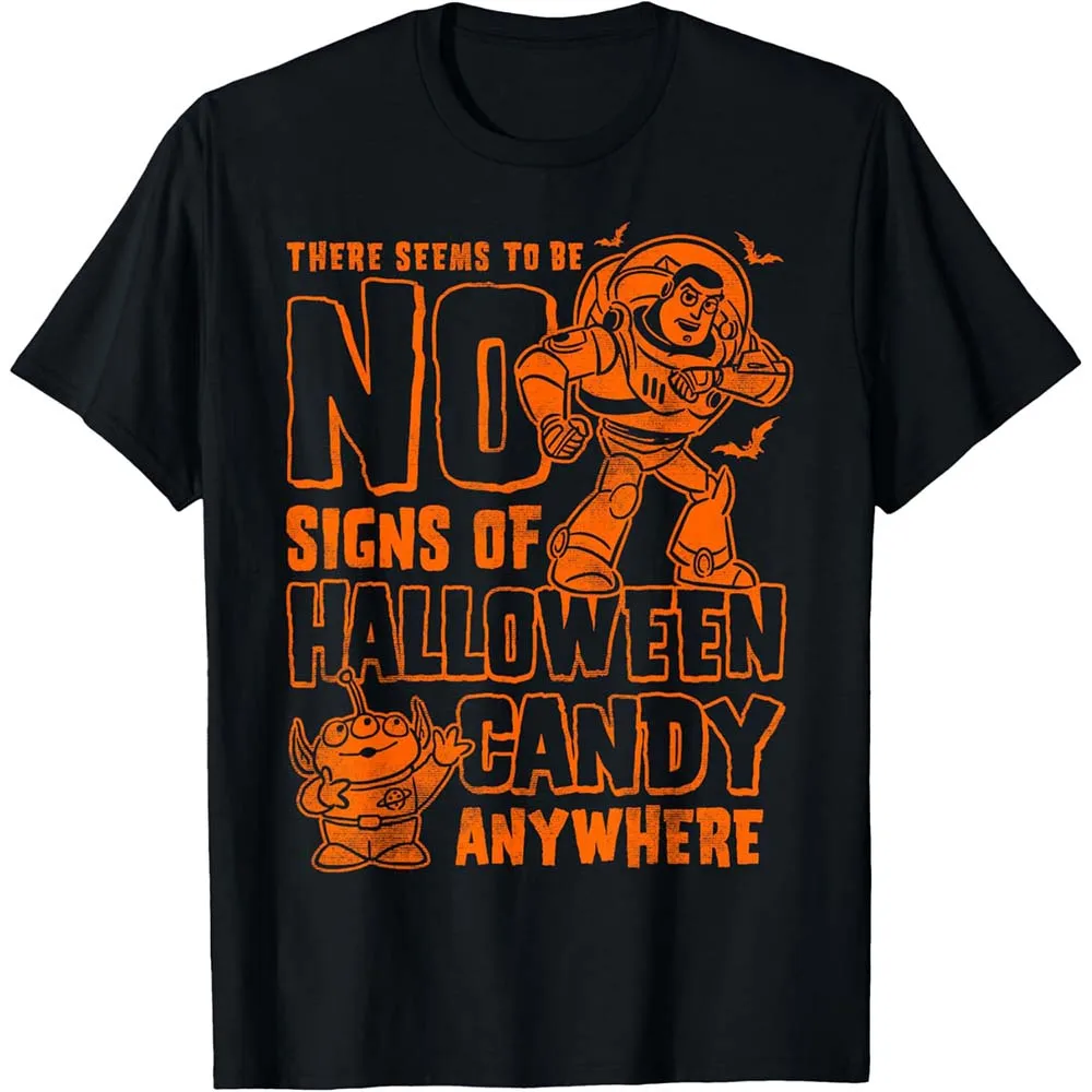 

Disney Toy Story Buzz No Signs Of Halloween Candy T-Shirt for Men 2025 New 3D Graphic Short Sleeve Tee Holiday Plus Size T-shirt