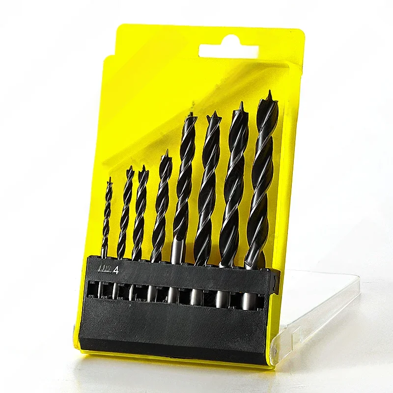Mèche à bois 8 pièces, jeu d'embouts torsadés pour pâte frite 3-10mm, revêtement en titane, outil d'embout métallique pour le travail du bois