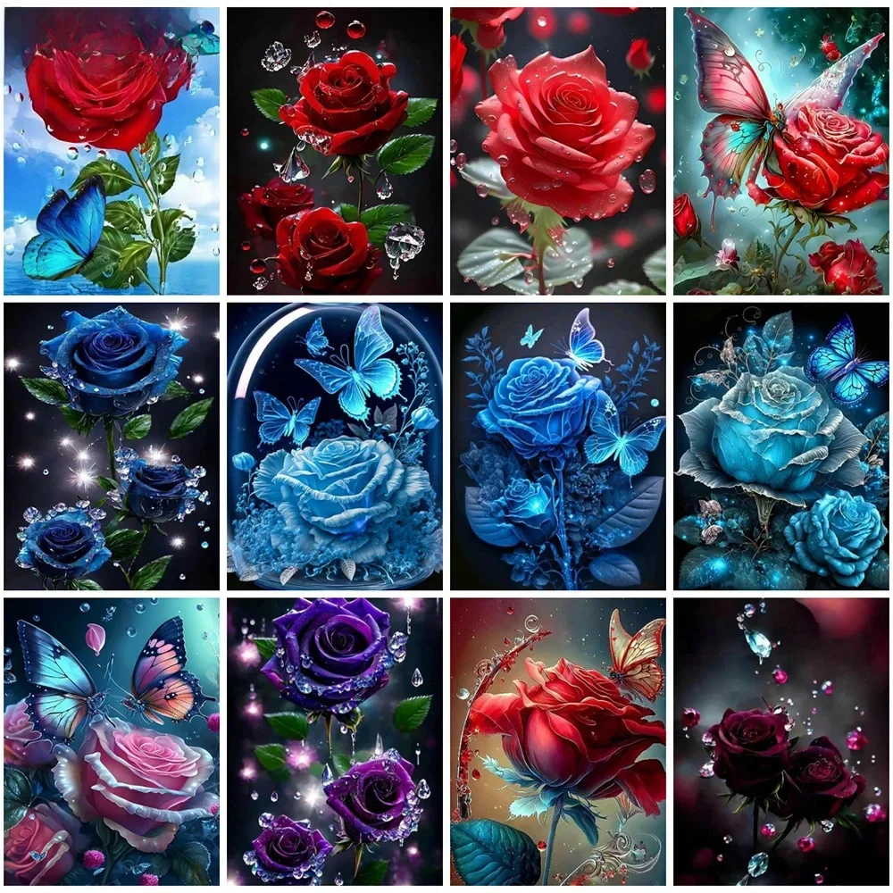 Huacan-5D DIY Diamond Painting, Flower Vase, Home Decor, Full Square, Round Embroidery, Mosaic, Fruit Wall Art