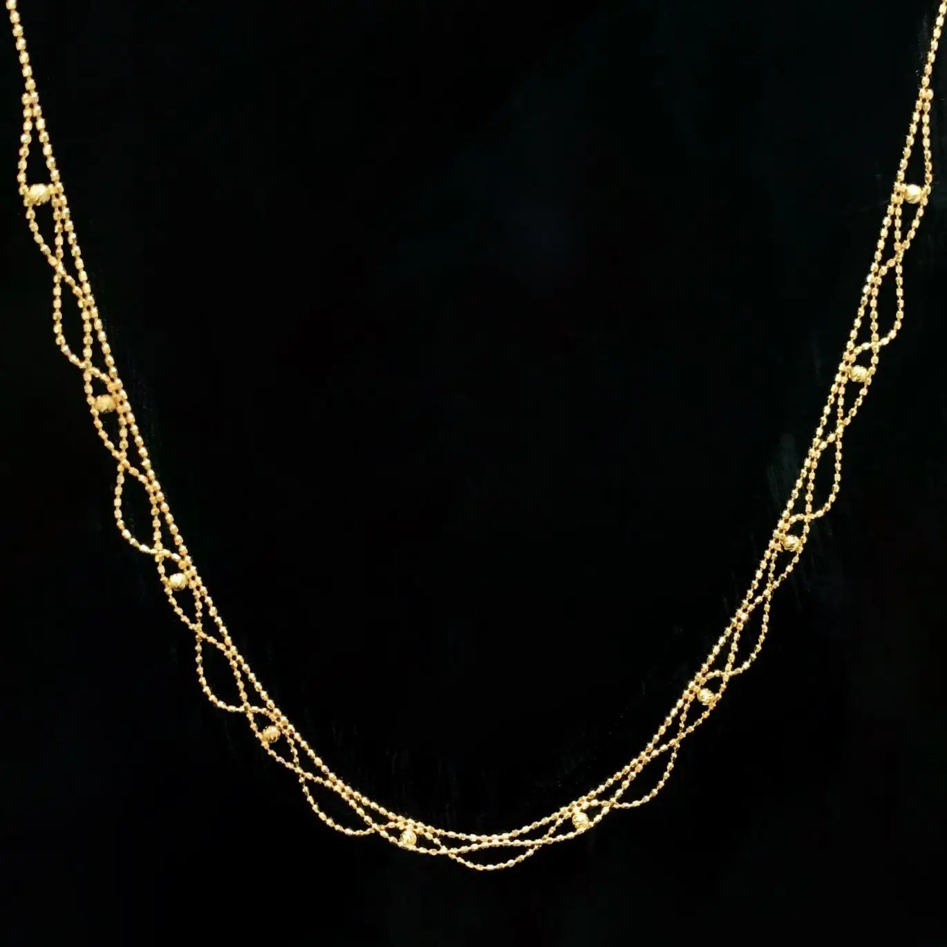 MADALENA SARARA 18K Gold Lace Edge Bead Chain Choker