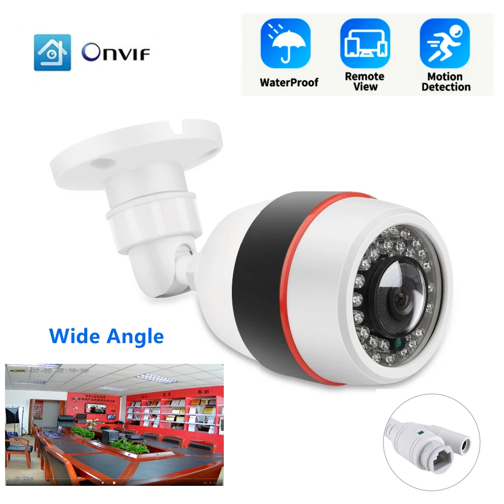 

5MP IP POE Fisheye Outdoor Camera 180 Degree Fish Eye Lens P2P ONVIF Waterproof Infrared Security Bullet CCTV Camera 20M IR