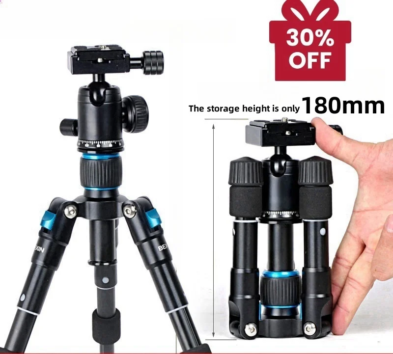 

Aluminum Alloy Mini Tripod for DSLR Camera & Smartphone Portable Foldable Stand for Live Streaming Photography & Vlogging