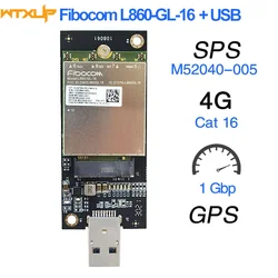 Fibocom L860-GL-16 LTE CAT16 module 4G 5G wwan card GPS 1Gbps with USB adapter antennas