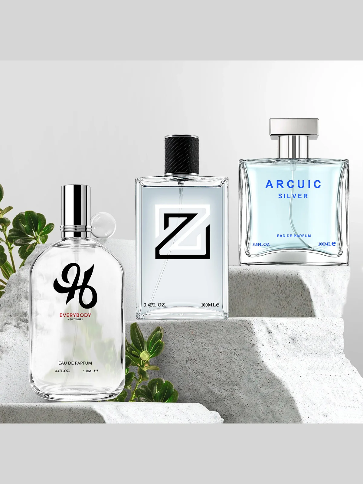 مجموعة عطور رجالي 3 عبوات/300 مل مع روائح الحمضيات العطرية من التفاح البرتقالي والليمون وخشب الصندل، كولونيا يومي للرجال