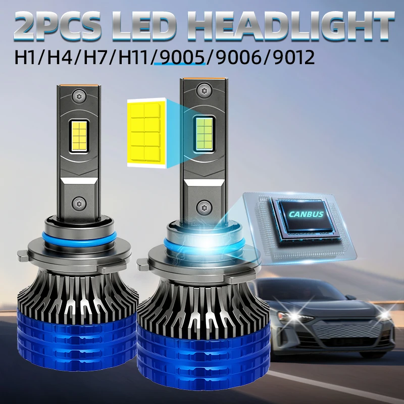 

200W 36000LM H4 H7 LED Headlights 6000K-6500K Headlamps H1 H11 Led HB3 9005 HB4 9006 2PCS Car Light Bulbs CANBUS With Fan