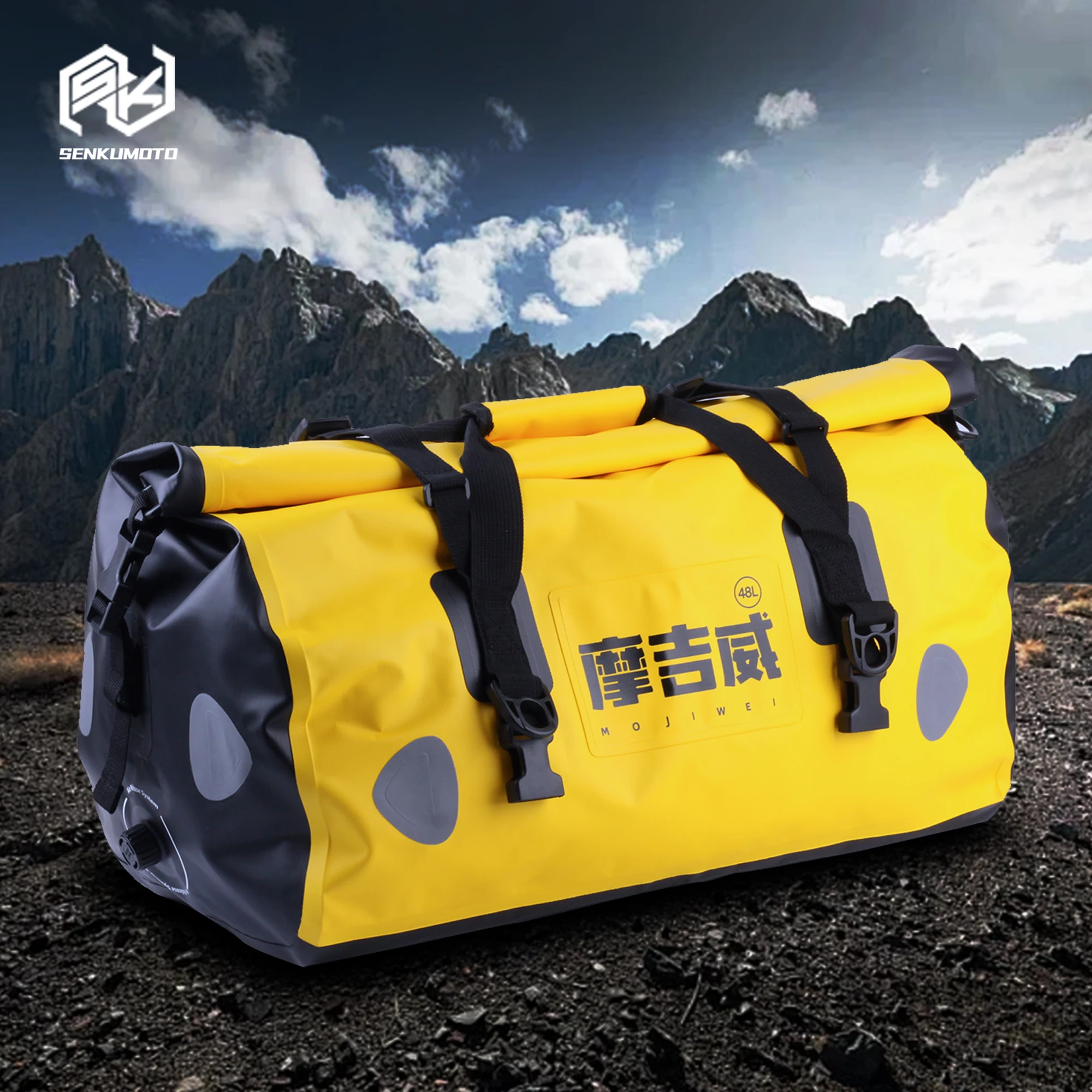 Motorcycle Waterproof Tail Bag Travel Outdoor Dry Luggage Roll Pack Bag 48/68L Motorbike Luggage Backpack Motorcycle Seat Bag