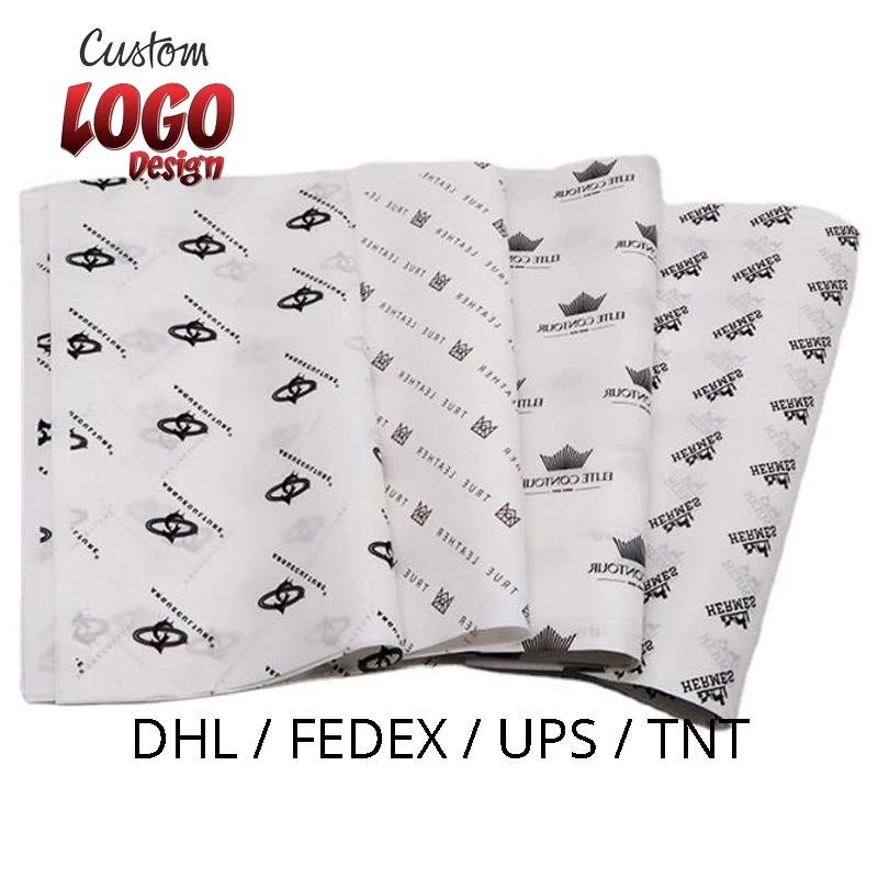 500 / 1000 Sheets Custom LOGO Printed Wrapping Tissue Paper Packing Brand Tissue Papers with company logo