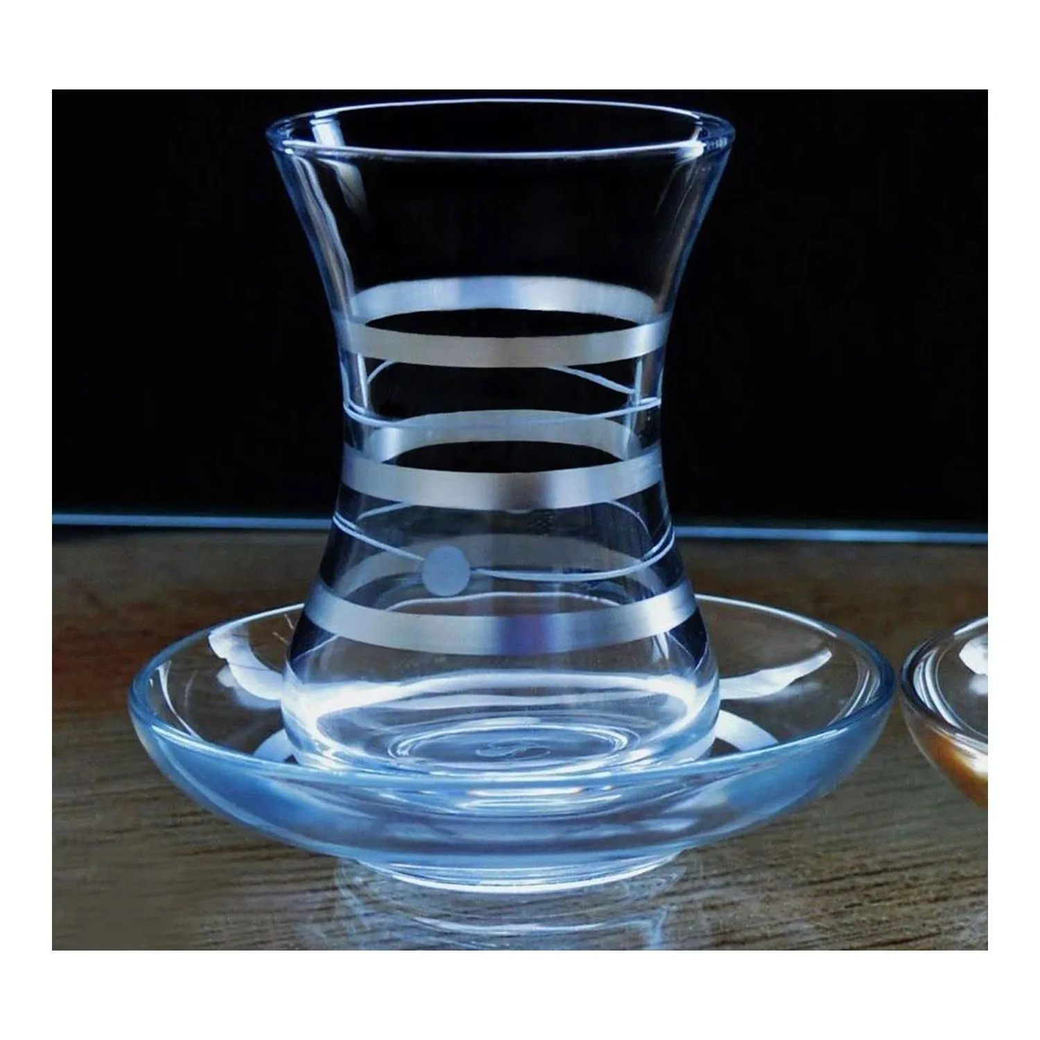 Turkish Tea cup Set Slim Waisted Planetary Platinum 12 Parça 6 Personality Tea Takımı Tea Coffee Cups and Saucers