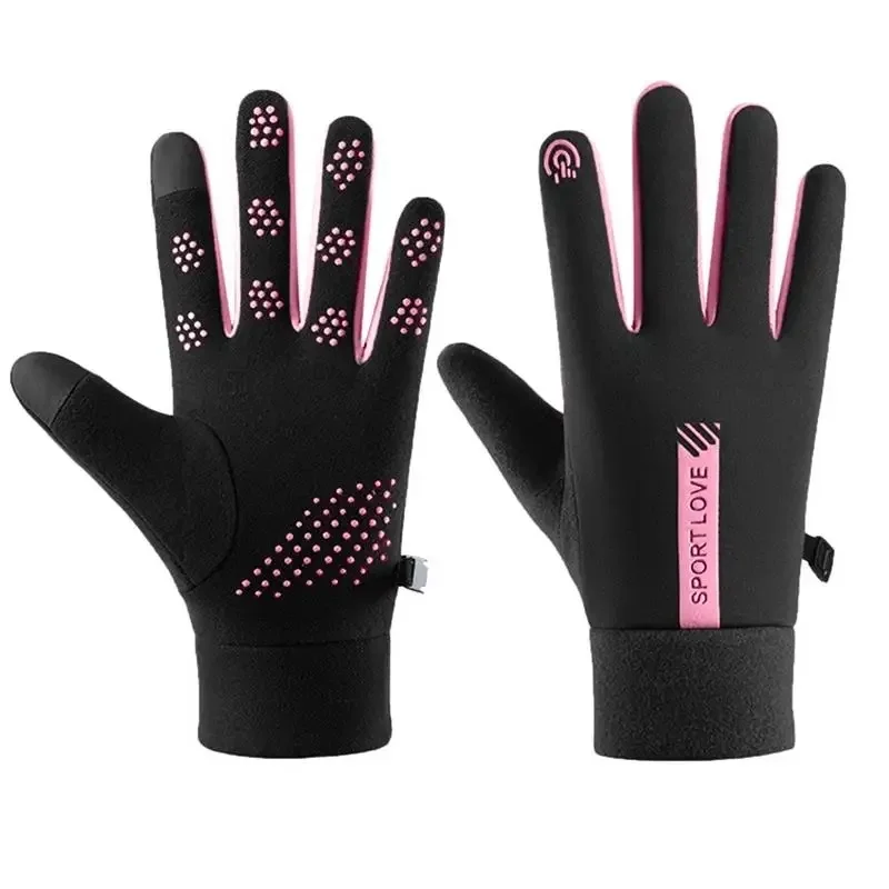 AliExpress NONE Winter Gloves Women Cycling Bike Thermal Fleece Cold Resistance Wind Waterproof Bicycle Warm Outdoor Running Skiing Mittens