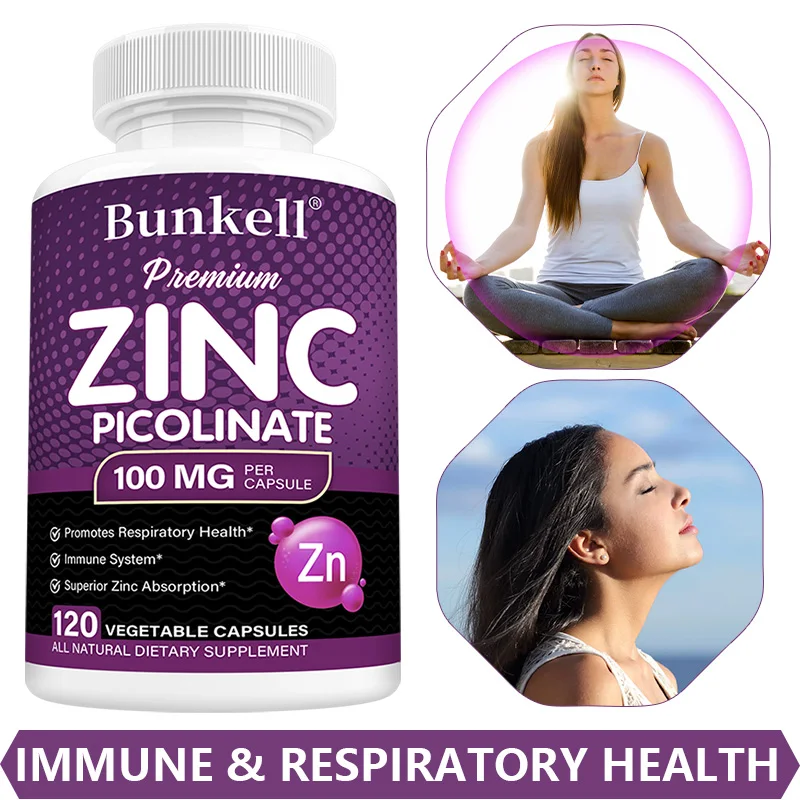 Premium Zinc Picolinate 100mg, High Absorption, Immune Support, Respiratory Health, Energy Production & Sleep Supplement