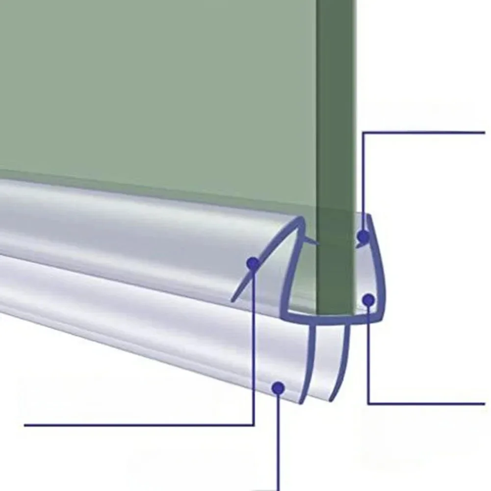Joint de douche Transparent 6/8/10/12mm, 2 pièces, bande de scellage de porte en verre, écran de bain, balayage de porte, bande de blocage d'eau étanche
