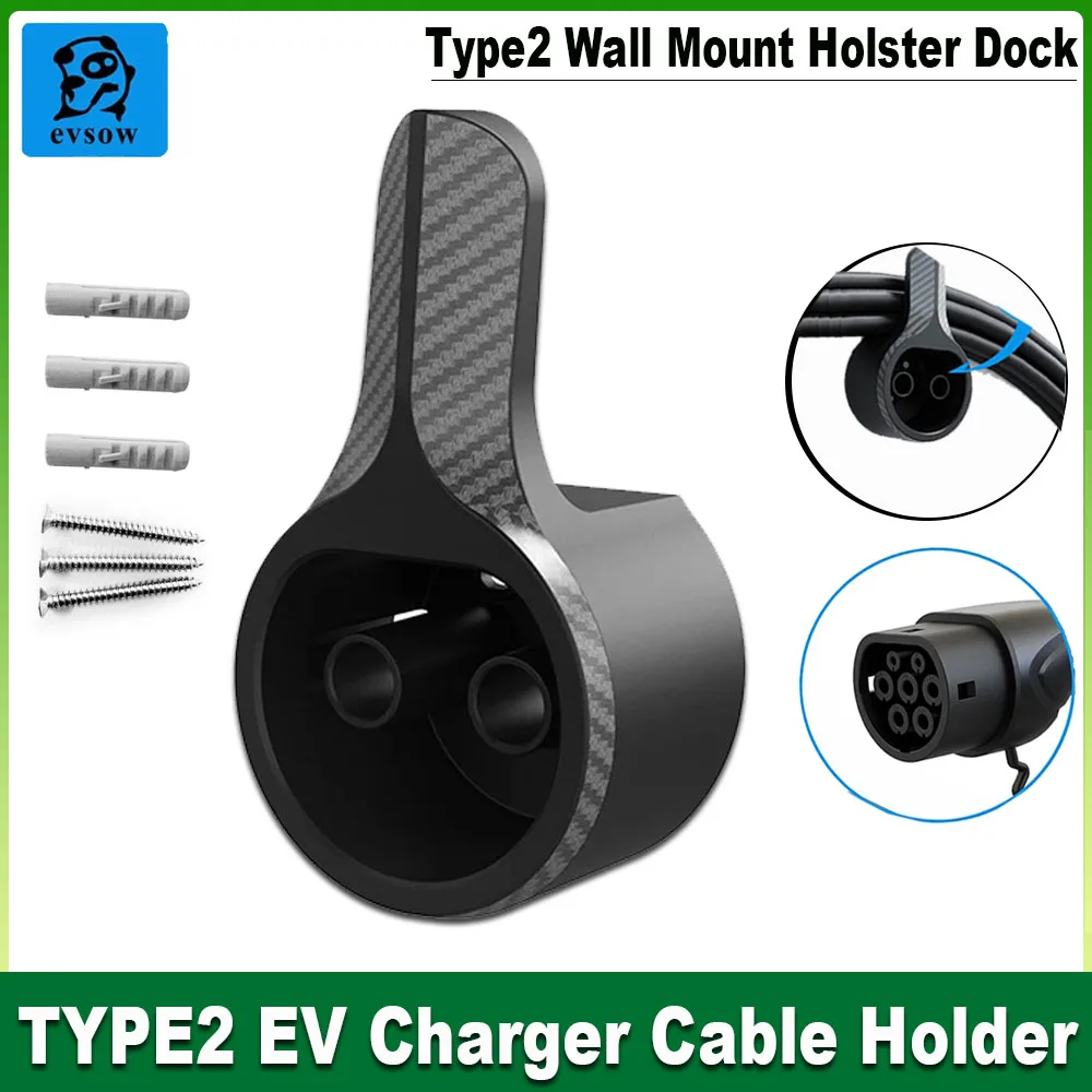 evsow Typ 2 EV Ladegerät Kabel Halter Elektrische Fahrzeug Wand Halterung Ladekabel Organizer Wand Halterung Holster Dock Für Typ 2